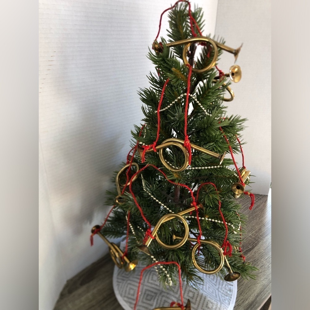 Vtg Brass French Horn Ornaments